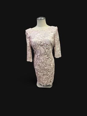 Eliza J Floral Lace Sheath Dress in Light Pink